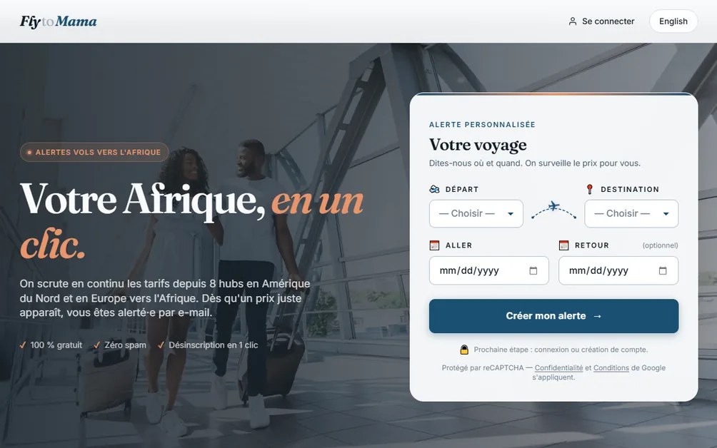 Page d'accueil de flytomama.com